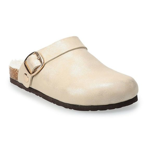 Girls size 1‎ faux-fur gold clogs NWT